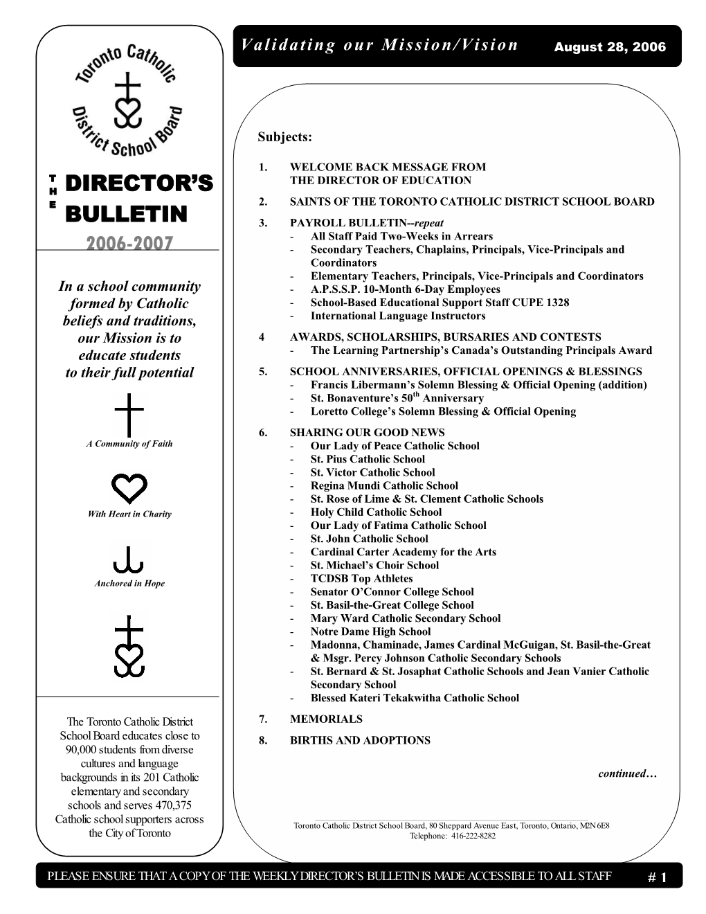 Director's Bulletin