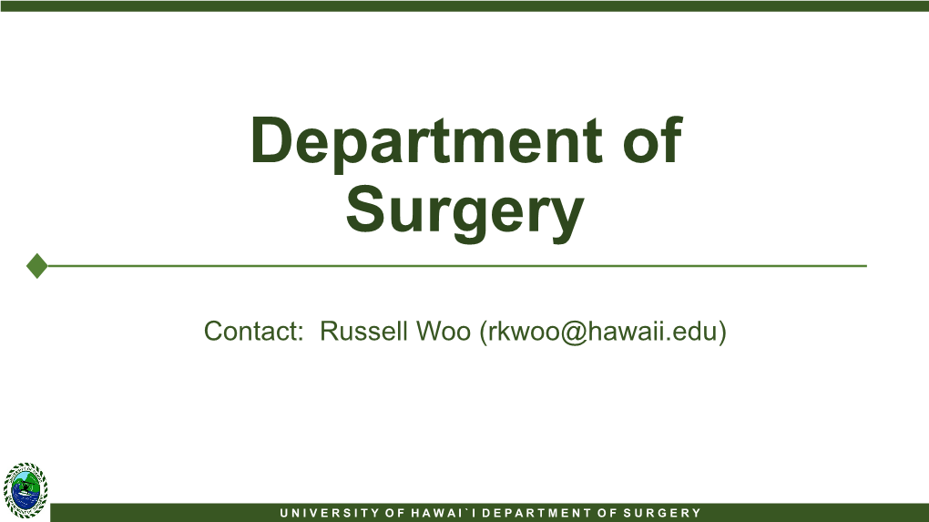 Department of Surgery