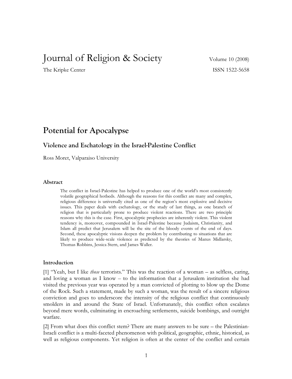 Journal of Religion & Society