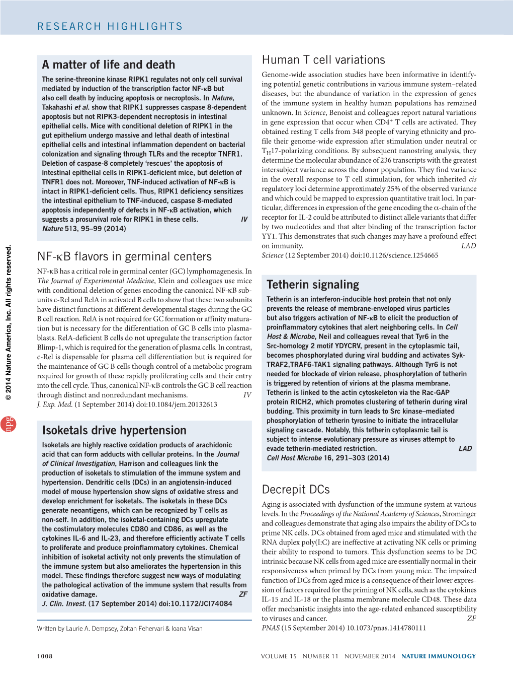 Tetherin Signaling