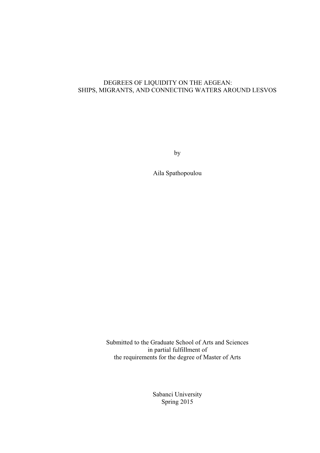 Degrees of Liquidity on the Aegean: Ships, Migrants, and Connecting Waters Around Lesvos