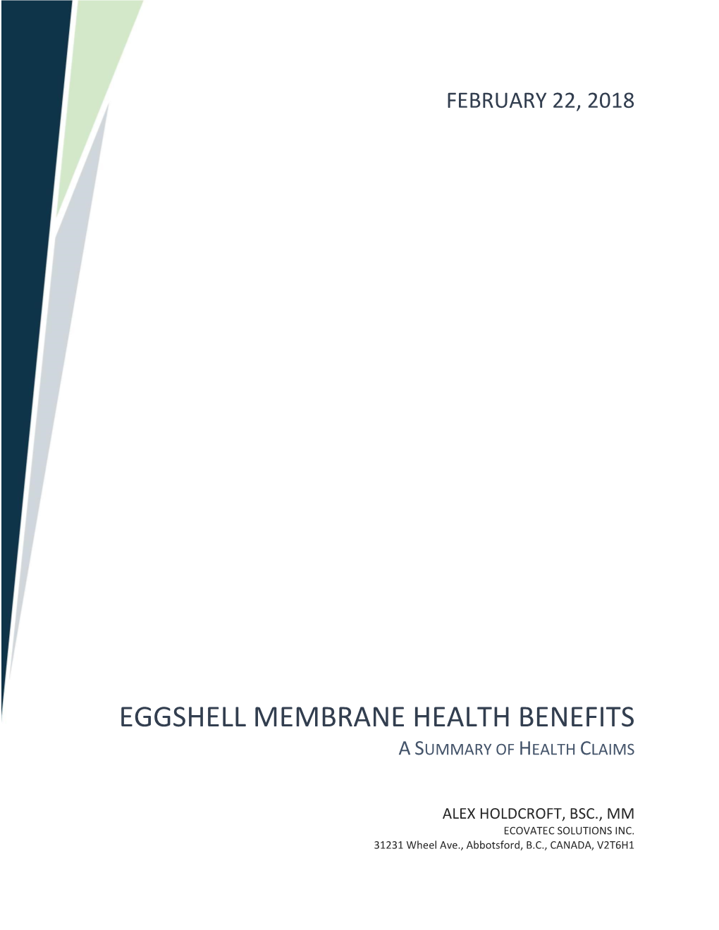 Eggshell Membrane Health Benefits a Summary of Health Claims