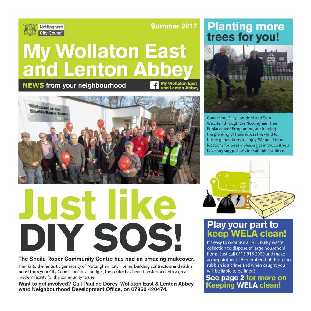 My Wollaton East and Lenton Abbey My Wollaton East NEWS from Your Neighbourhood and Lenton Abbey