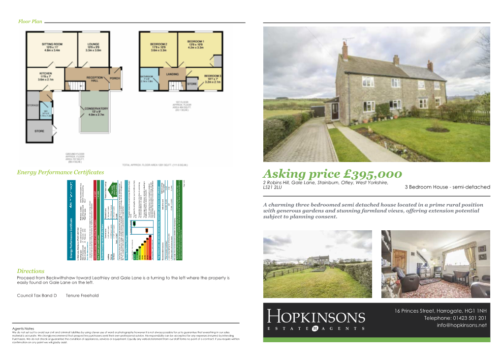 Asking Price £395,000 4 of 1 2 Robins Hill, Gale Lane, Stainburn, Otley, West Yorkshire, Page