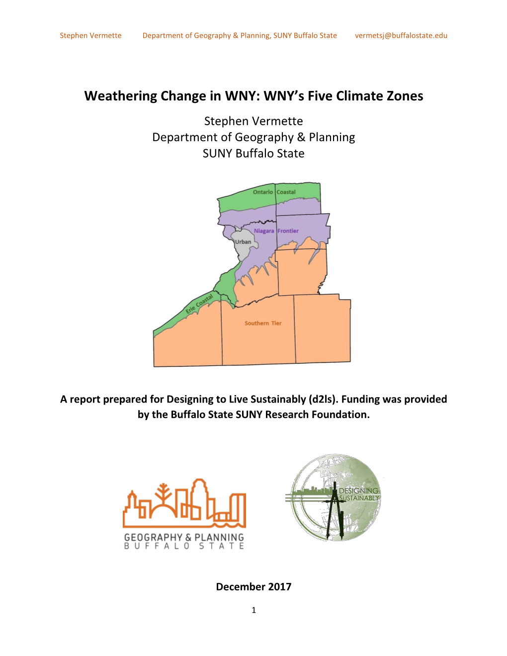 Weathering Change in WNY: WNY's Five Climate Zones