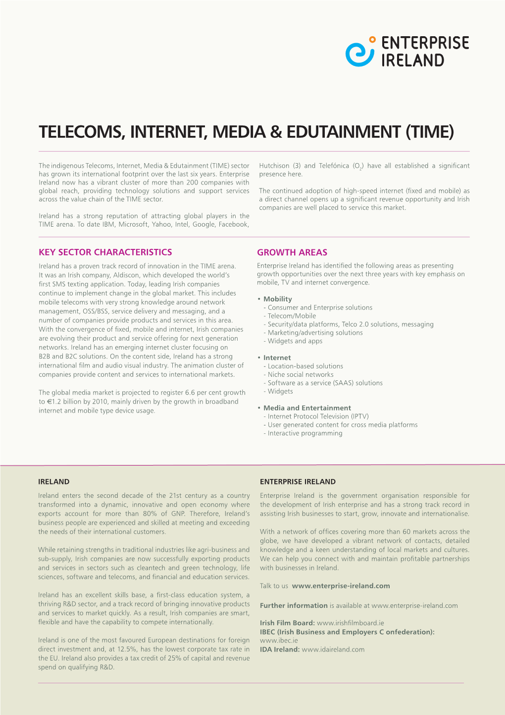 Telecoms, Internet, Media & Edutainment