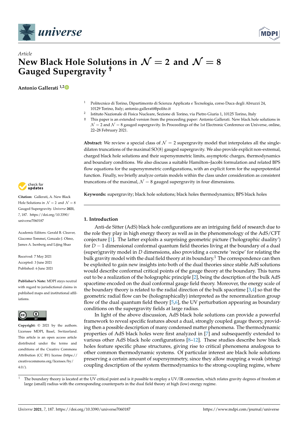 New Black Hole Solutions in N=2 and N=8 Gauged Supergravity