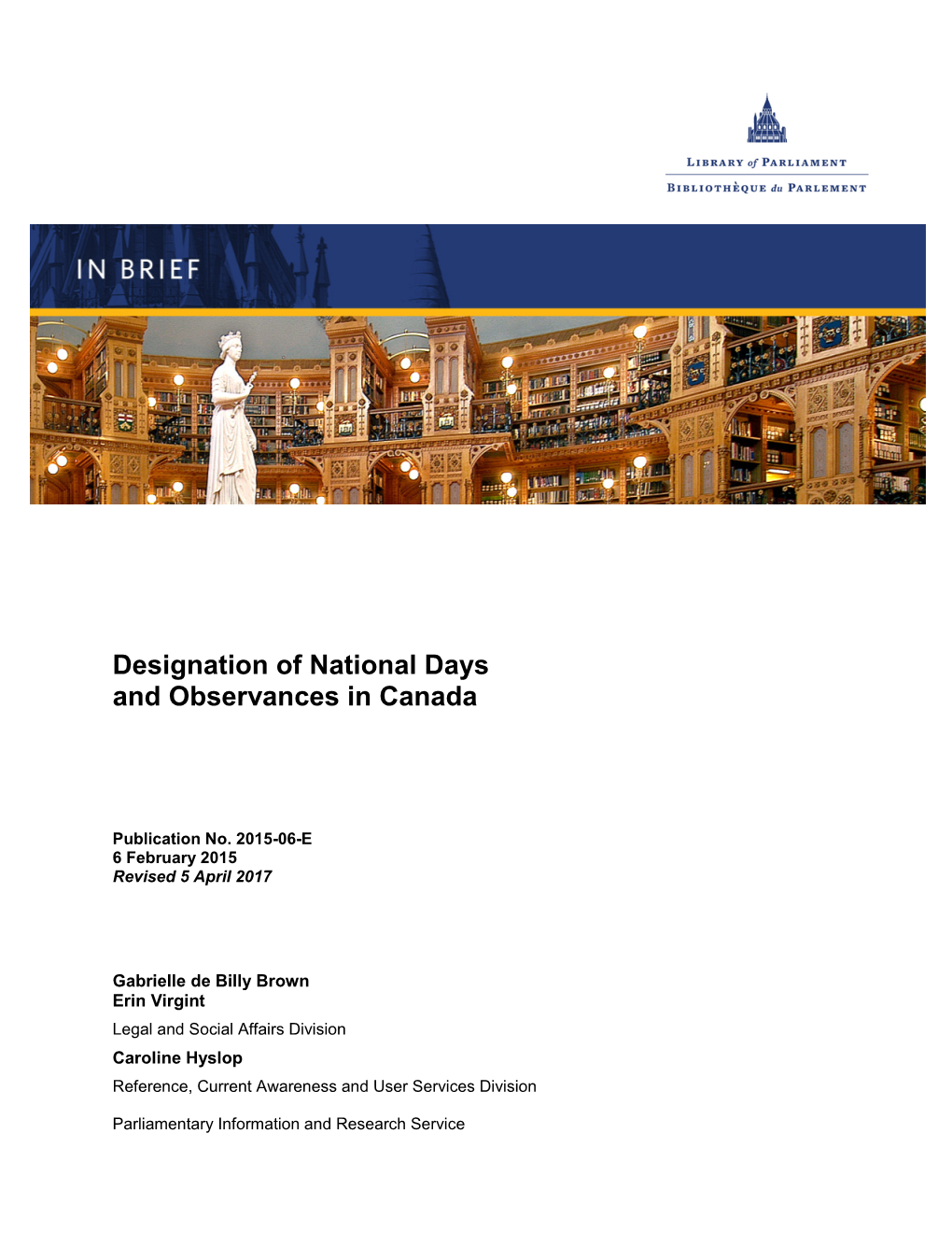 Designation of National Days and Observances in Canada