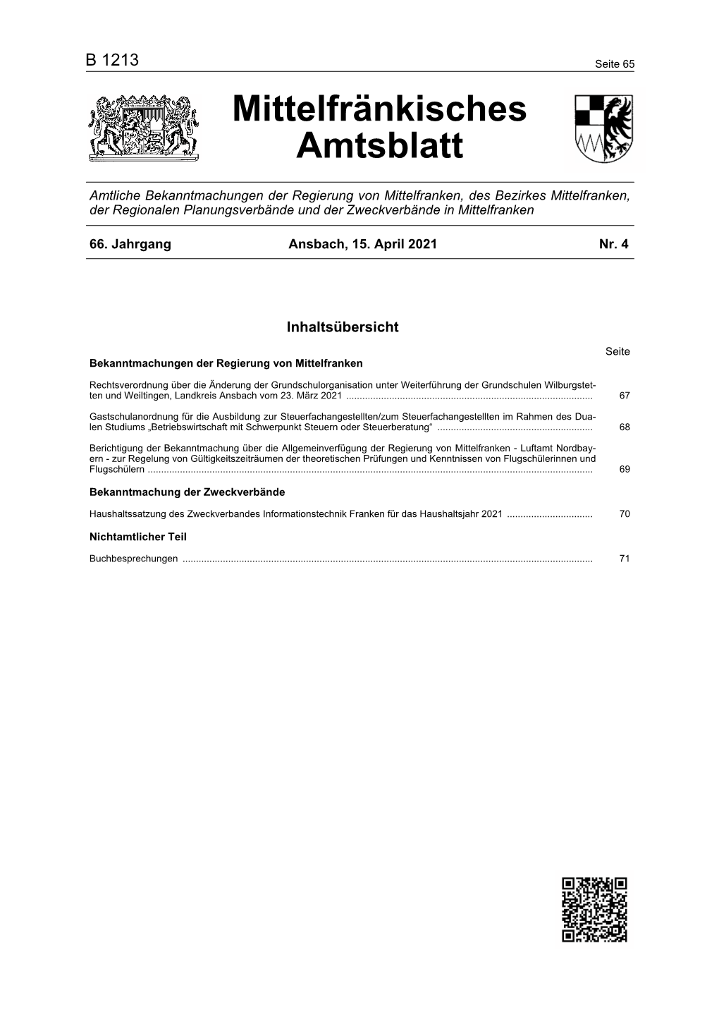 Mittelfränkisches Amtsblatt 04 2021