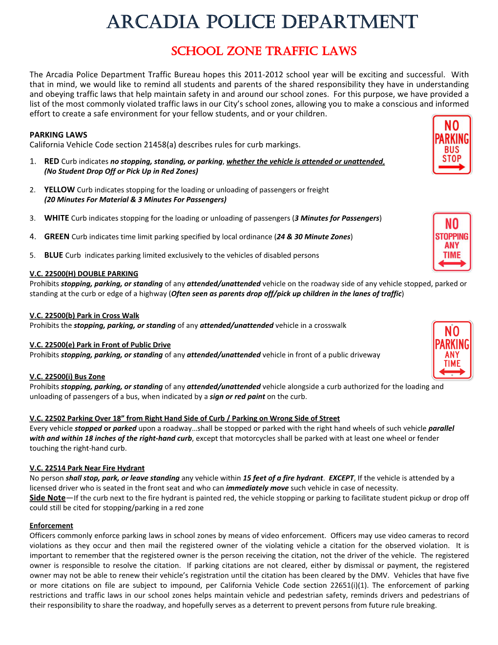 School Zone Traffic Laws