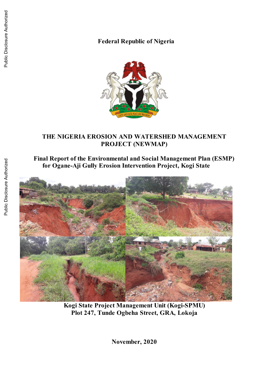 Final-Environmental-And-Social-Management-Plan-For-Ogane-Aji-Gully-Erosion