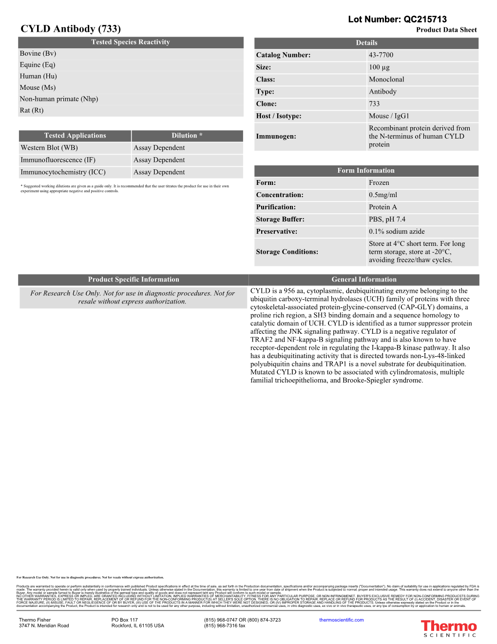 CYLD Antibody