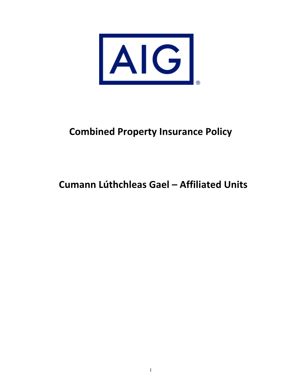 GAA Property Insurance Policy