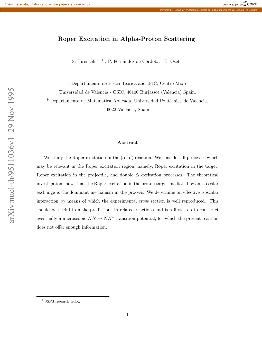 Arxiv:Nucl-Th/9511036V1 29 Nov 1995 Osntoe Nuhinformation