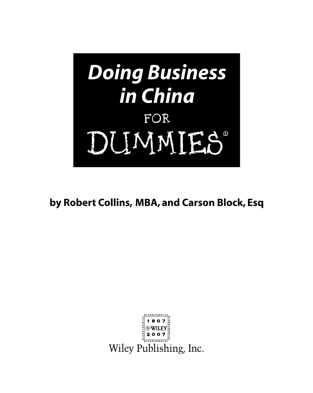 Doing Business in China for Dummies.Pdf