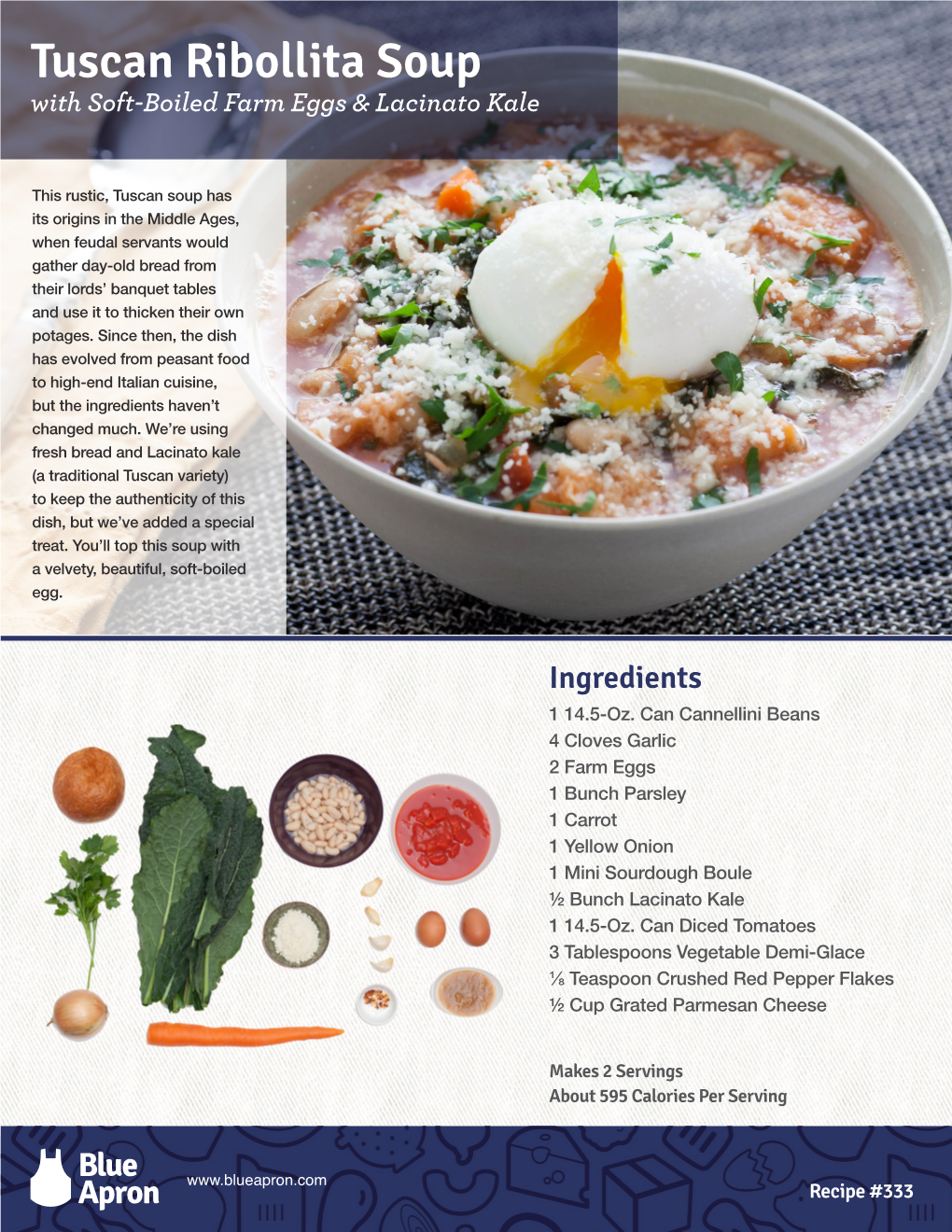 Tuscan Ribollita Soup with Soft-Boiled Farm Eggs & Lacinato Kale