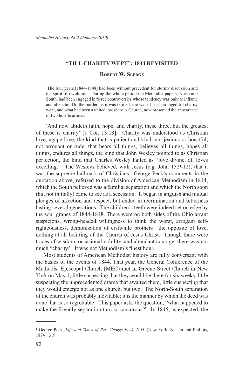 “TILL Charity WEPT”: 1844 Revisited “And Now Abideth Faith, Hope, and Charity, These Three, but the Greatest of These Is C