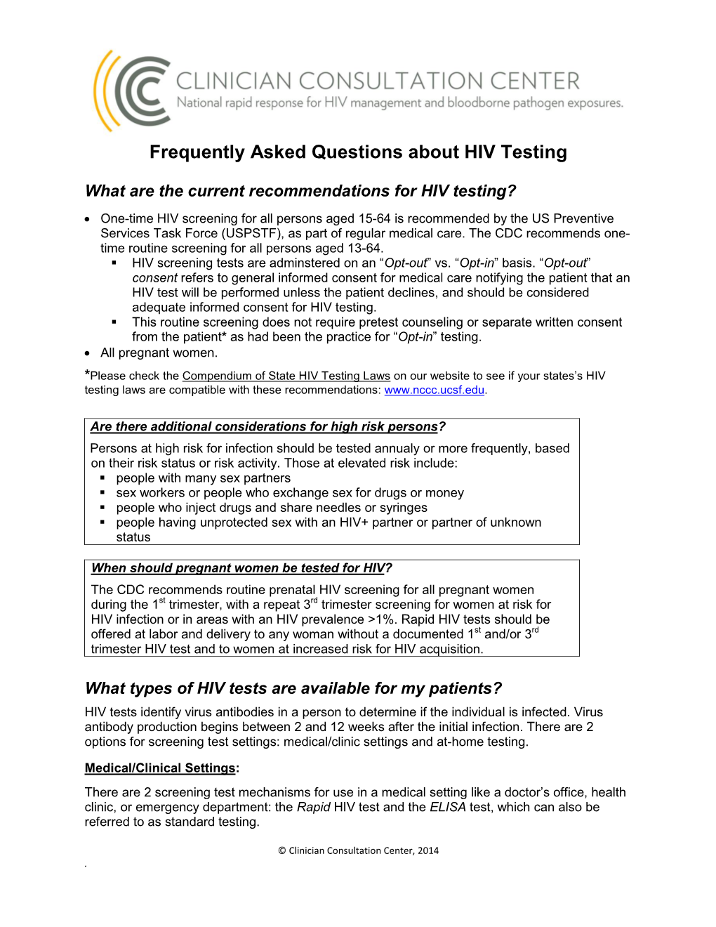 CCC HIV Testing