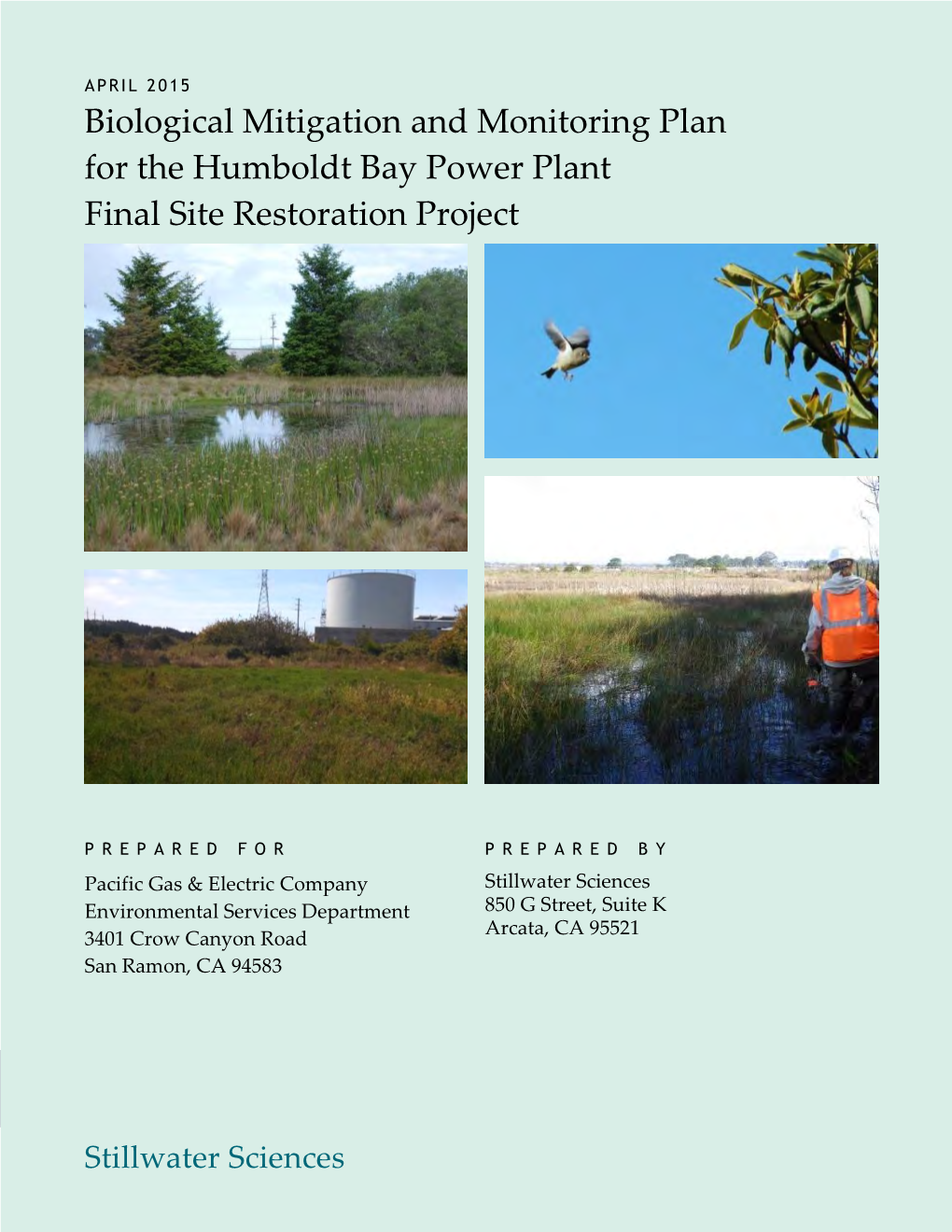 Biological Mitigation and Monitoring Plan for the Humboldt Bay Power Plant Final Site Restoration Project
