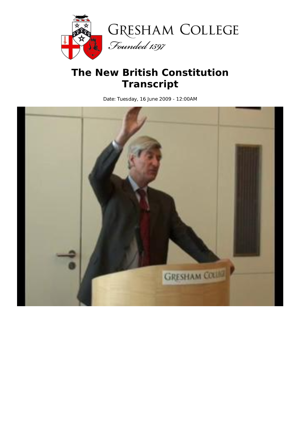 The New British Constitution Transcript