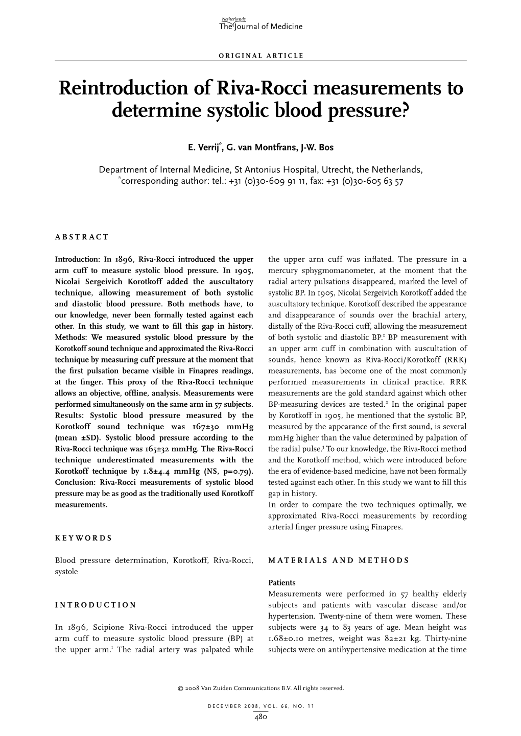 Reintroduction of Riva-Rocci Measurements to Determine Systolic Blood Pressure?