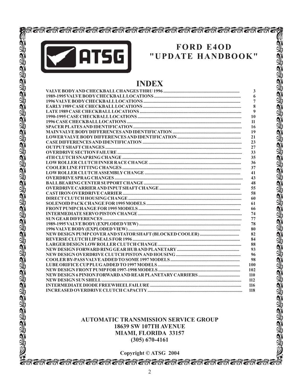 Index Ford E4od "Update Handbook"