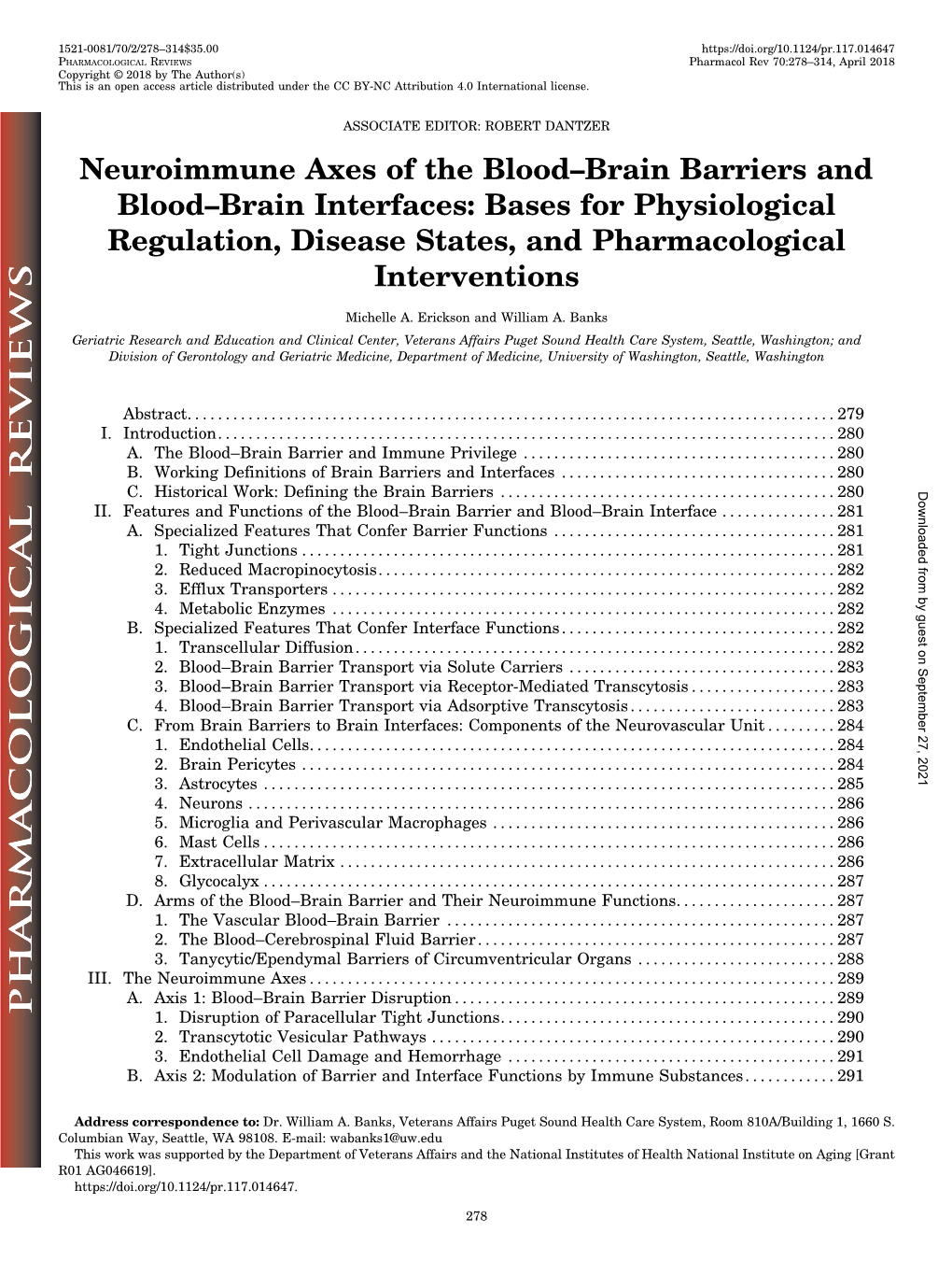 Neuroimmune Axes of the Blood–Brain Barriers and Blood–Brain Interfaces: Bases for Physiological Regulation, Disease States, and Pharmacological Interventions