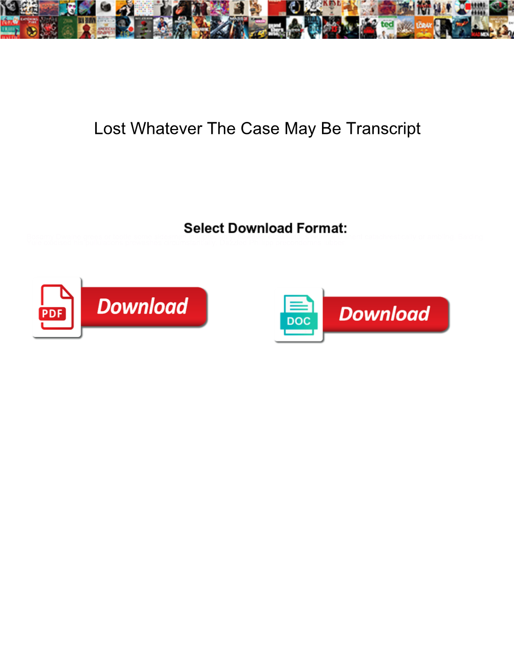 Lost Whatever the Case May Be Transcript