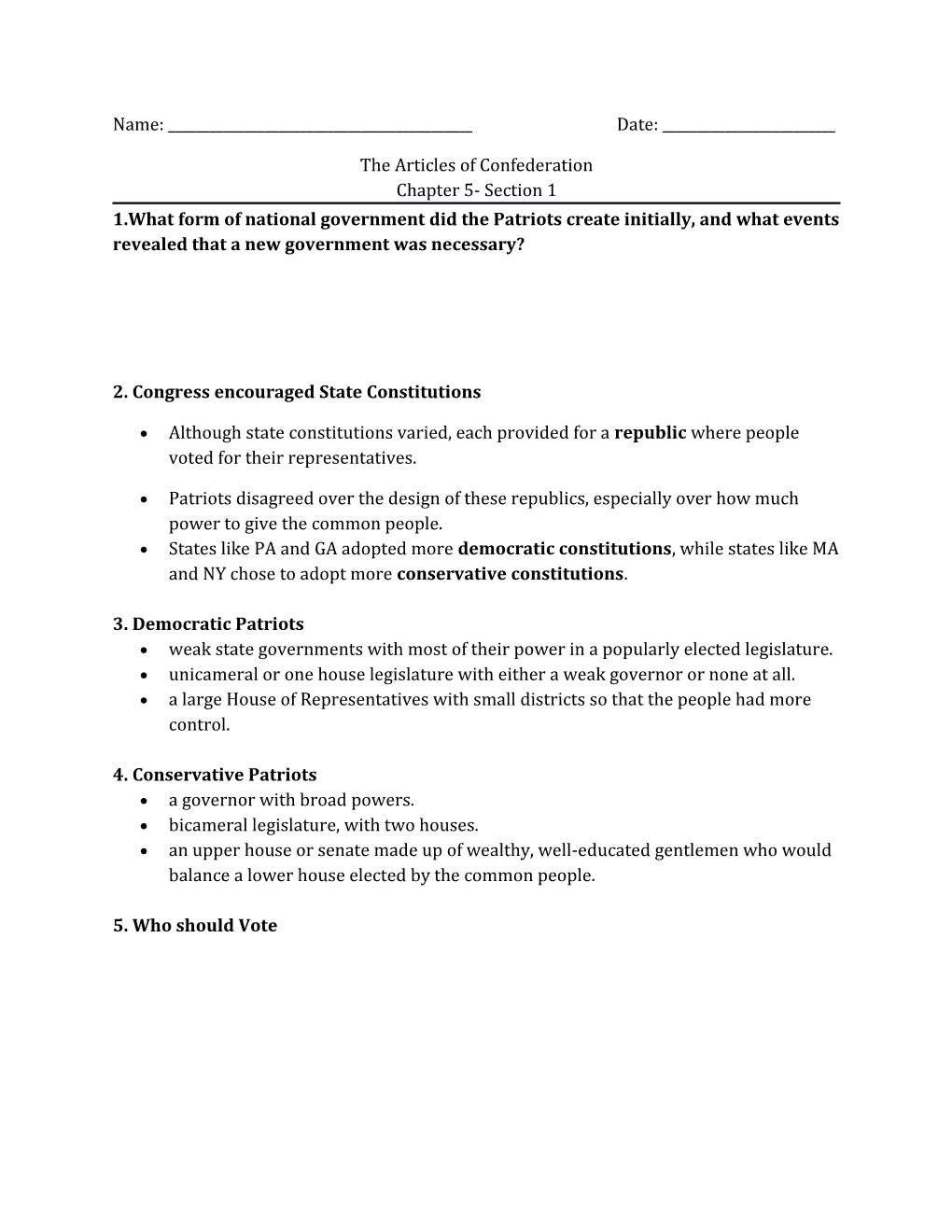 2. Congress Encouraged State Constitutions