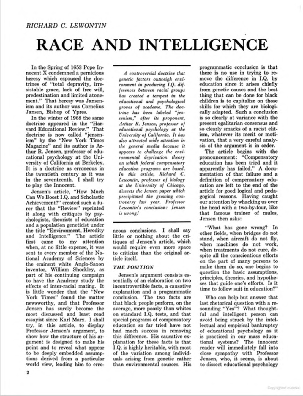 Race and Intelligence