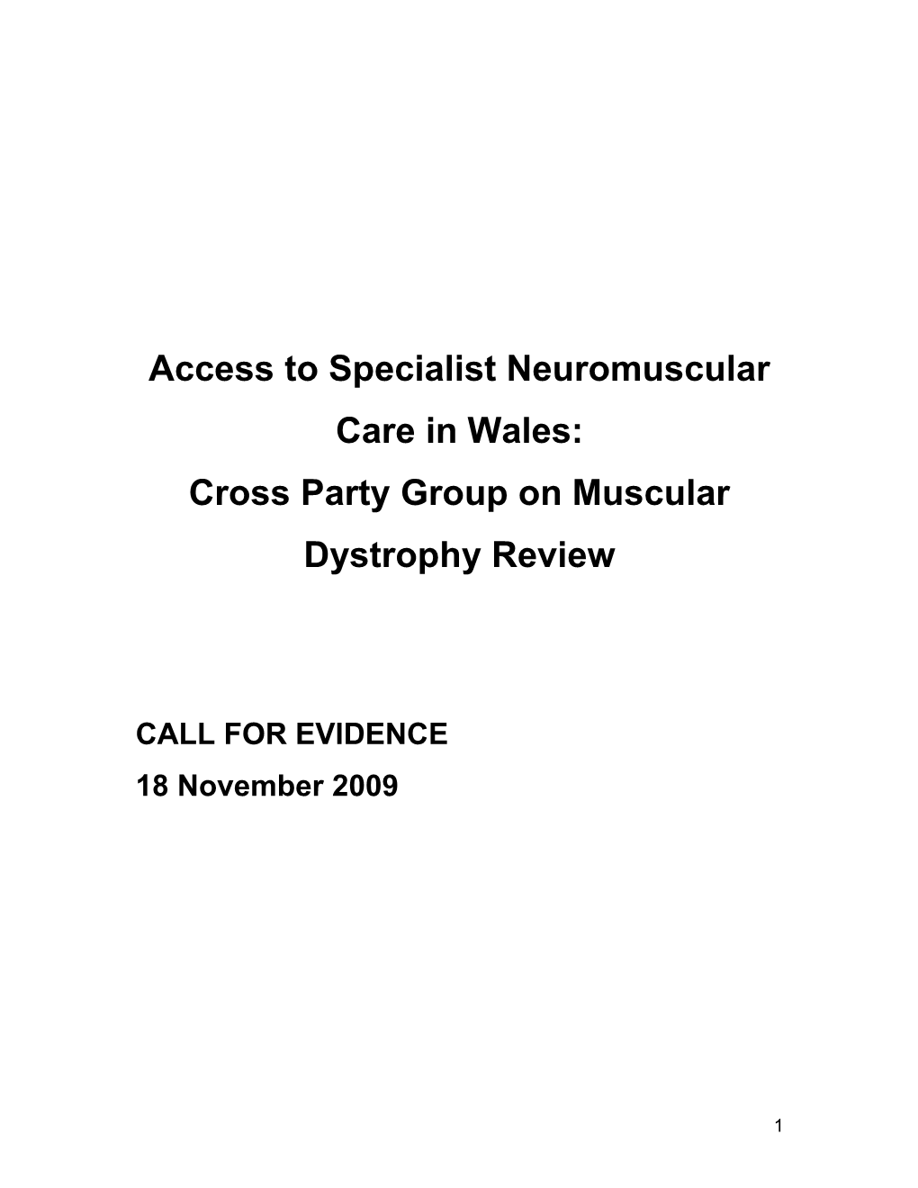 Access to Specialist Neuromuscular Care in Wales