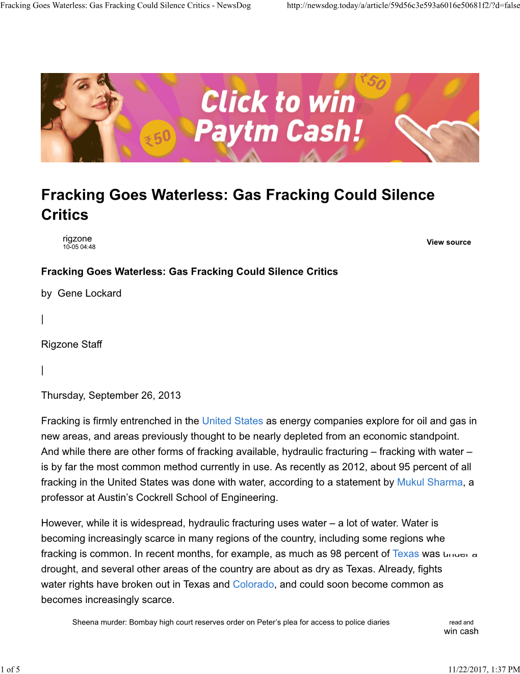 Gas Fracking Could Silence Critics - Newsdog