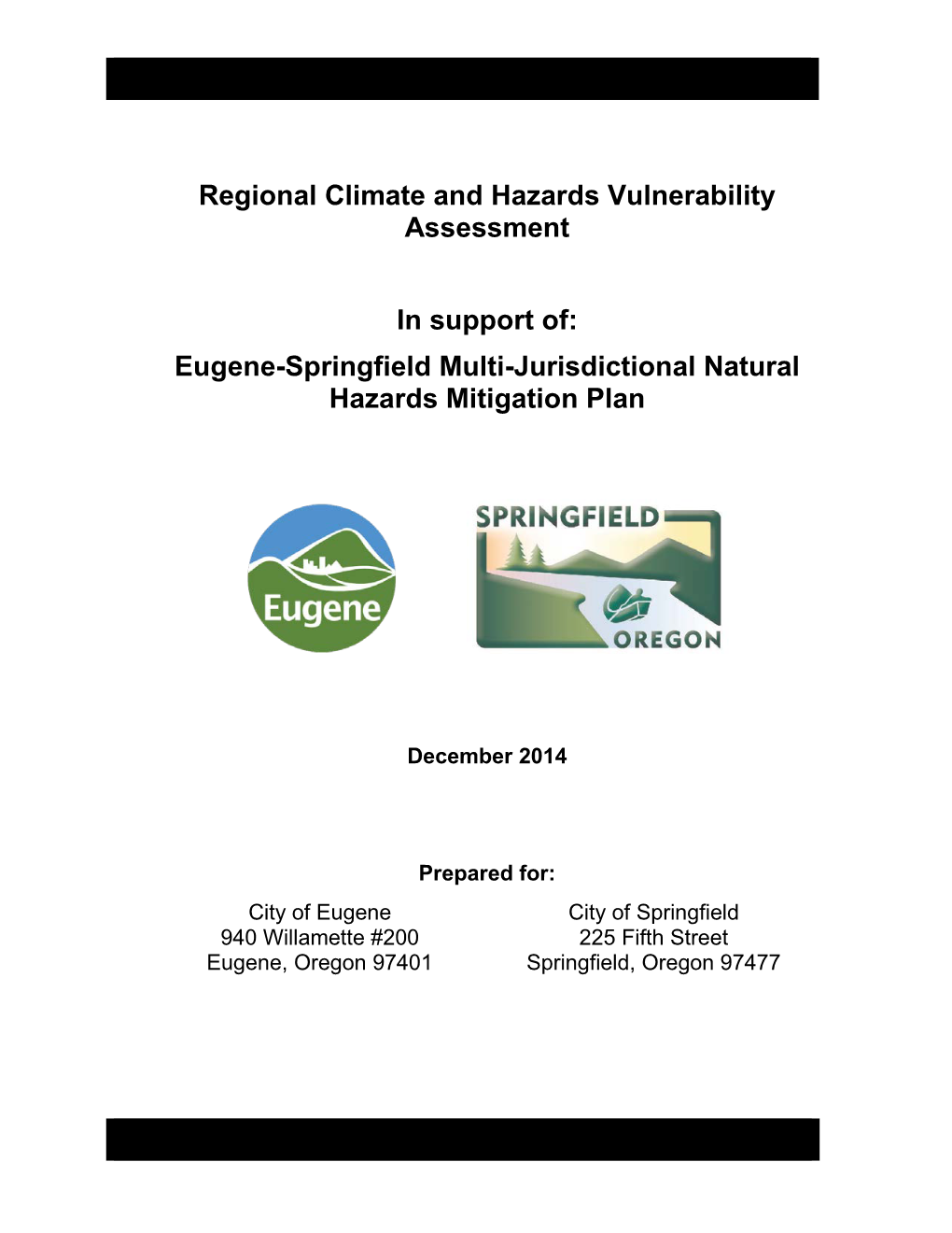 Eugene-Springfield Climate and Hazards Vulnerability Assessment