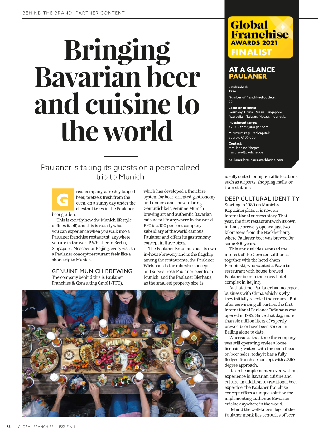 Bringing Bavarian Beer and Cuisine to the World