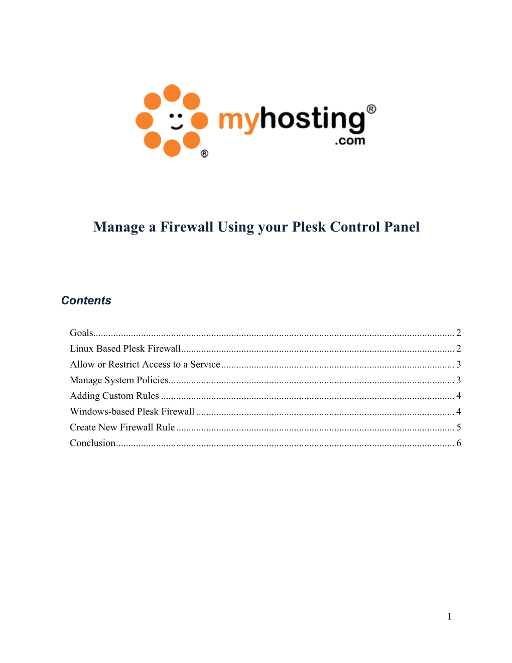 Manage a Firewall Using Your Plesk Control Panel
