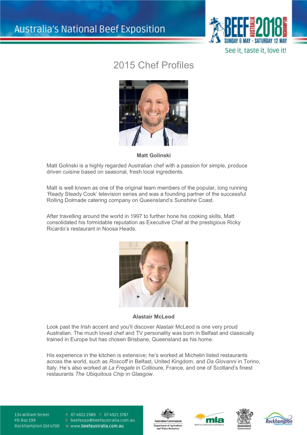 2015 Chef Profiles