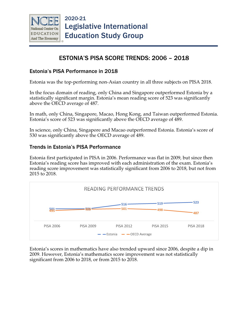 Estonia's PISA Trends