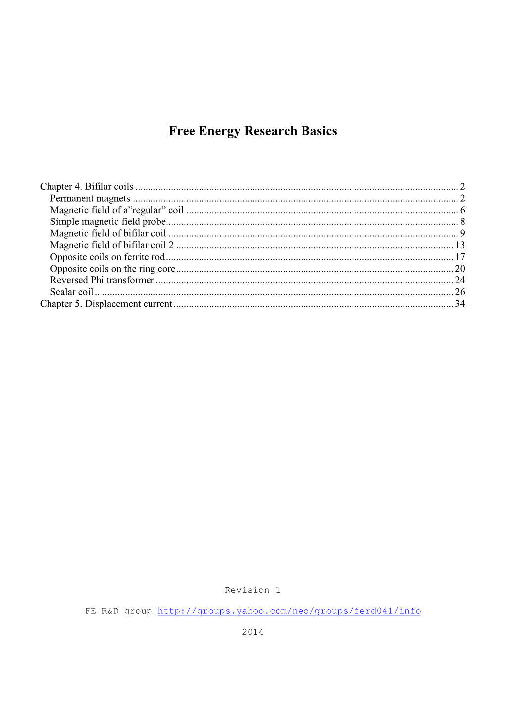 Free Energy Research Basics