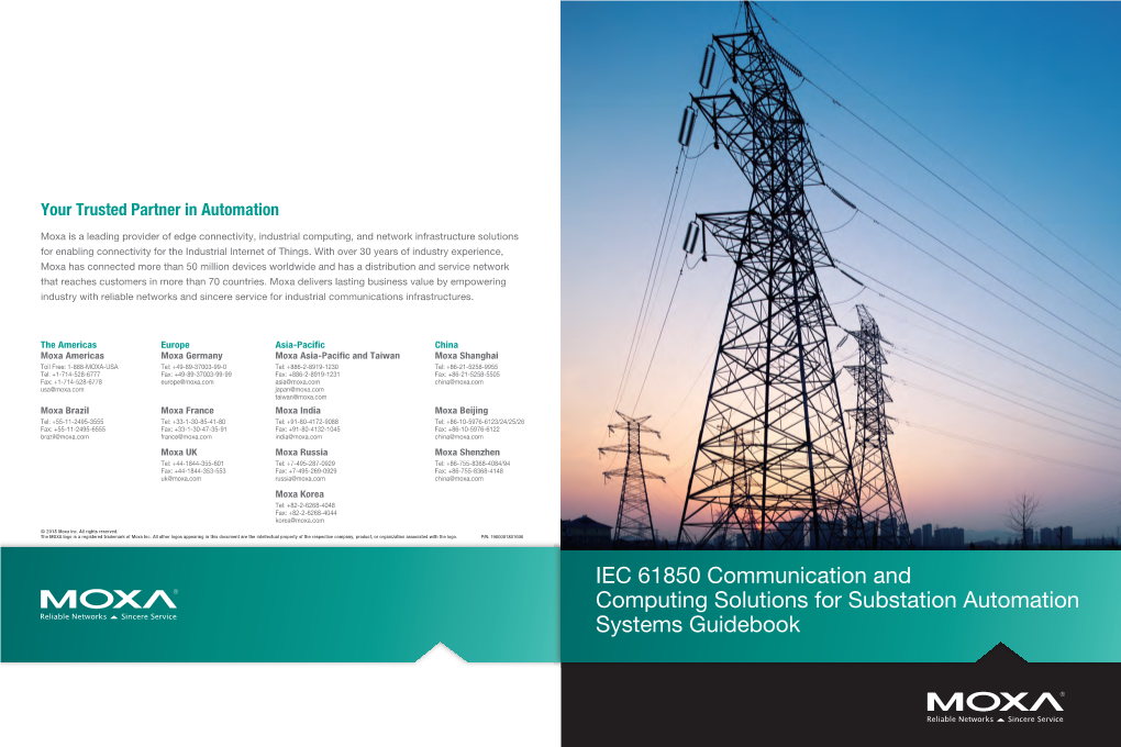 IEC 61850 Communication and Computing Solutions for Substation Automation Systems Guidebook IEC 61850 Makes Substations Smarter