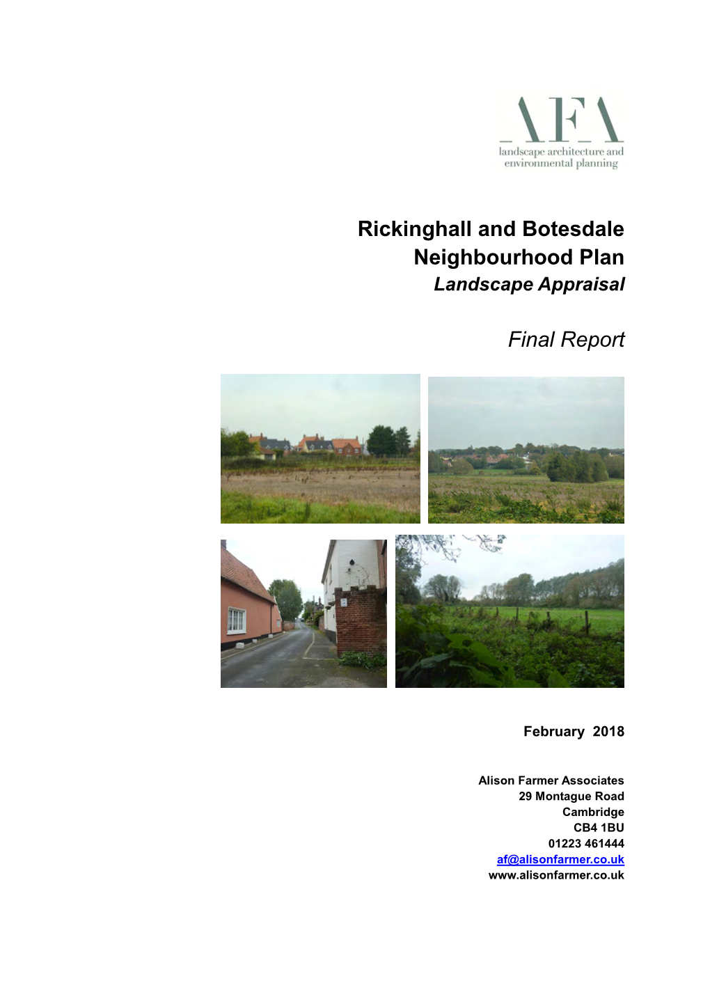 Rickinghall and Botesdale Neighbourhood Plan Final Report