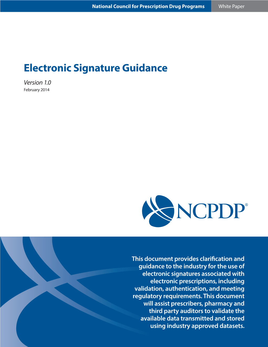 NCPDP Electronic Signature Guidance