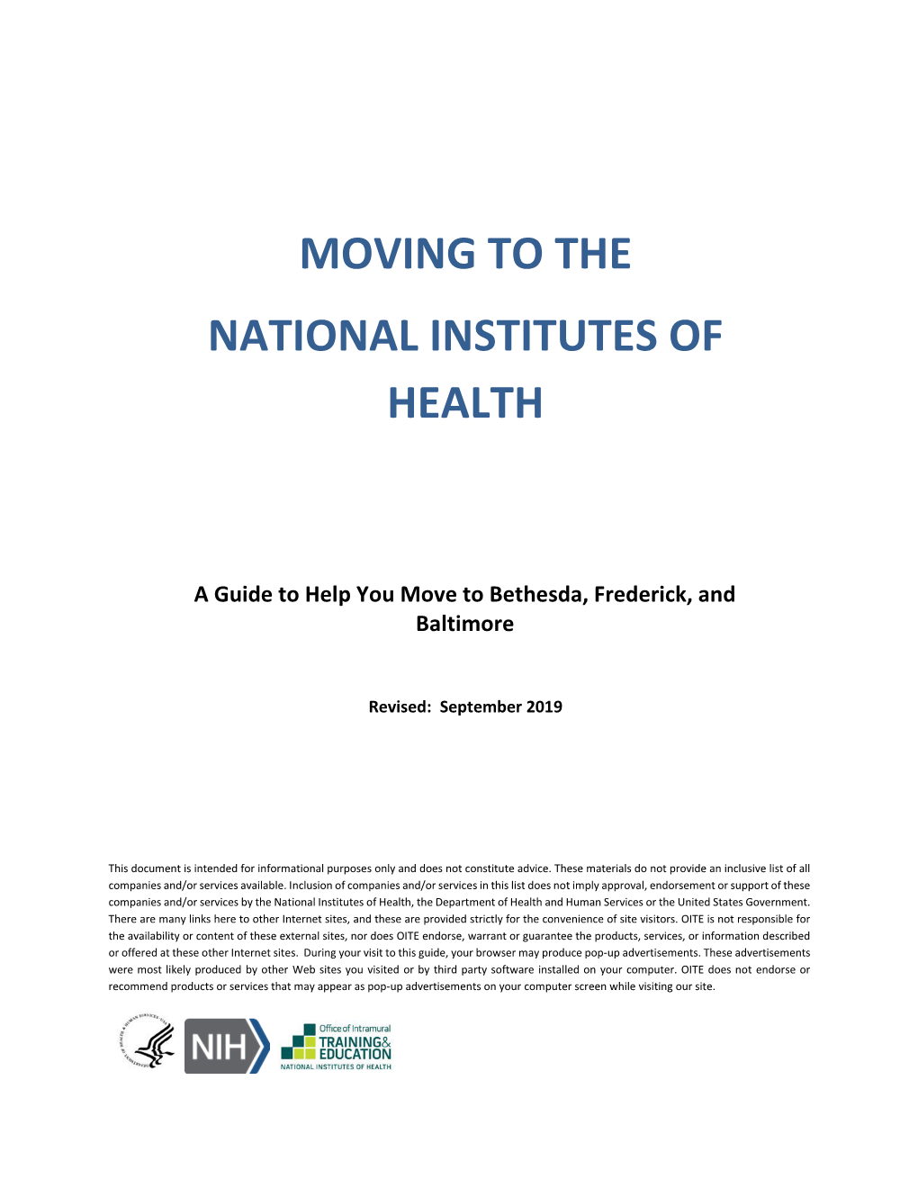 Moving to the National Institutes of Health