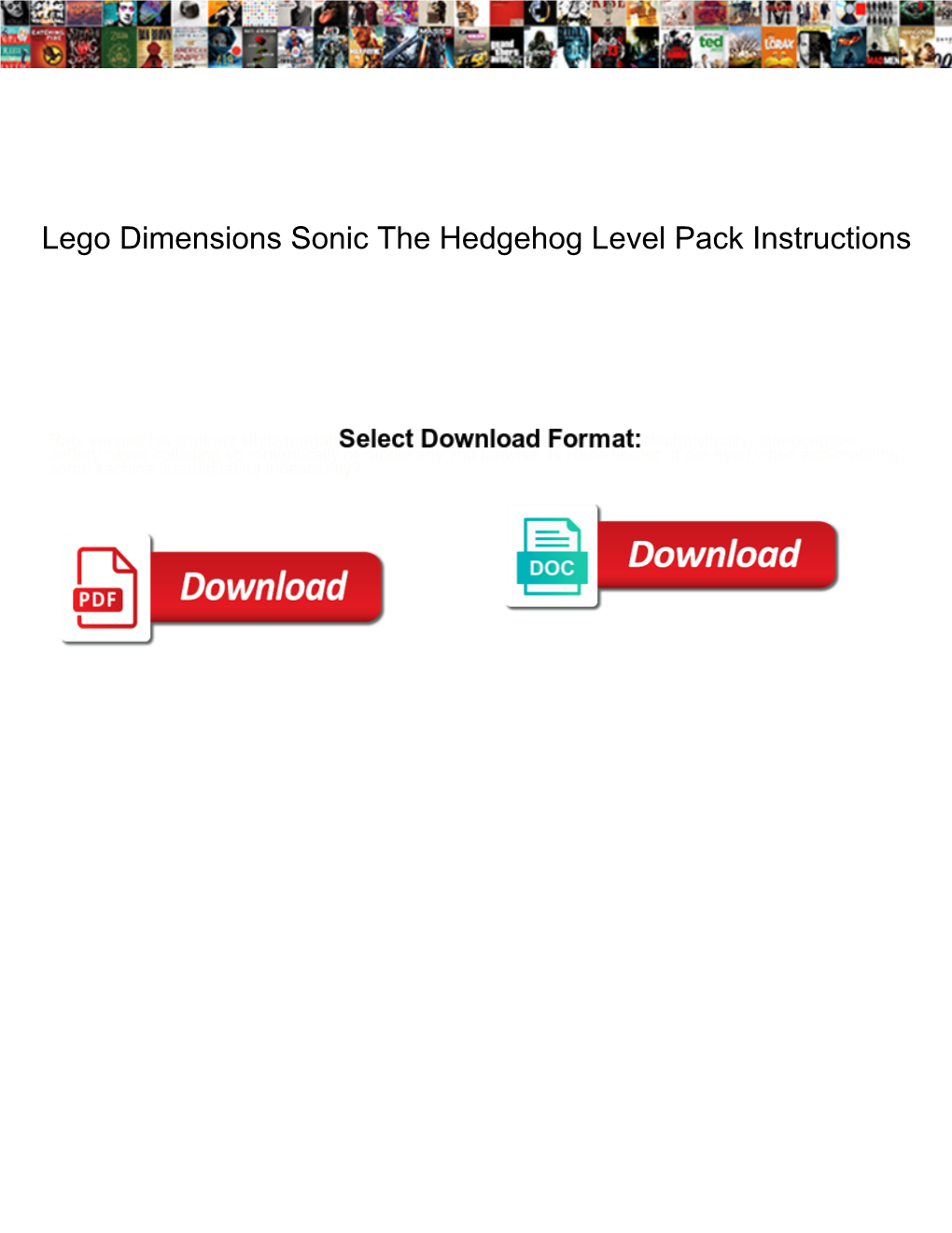 Lego Dimensions Sonic the Hedgehog Level Pack Instructions