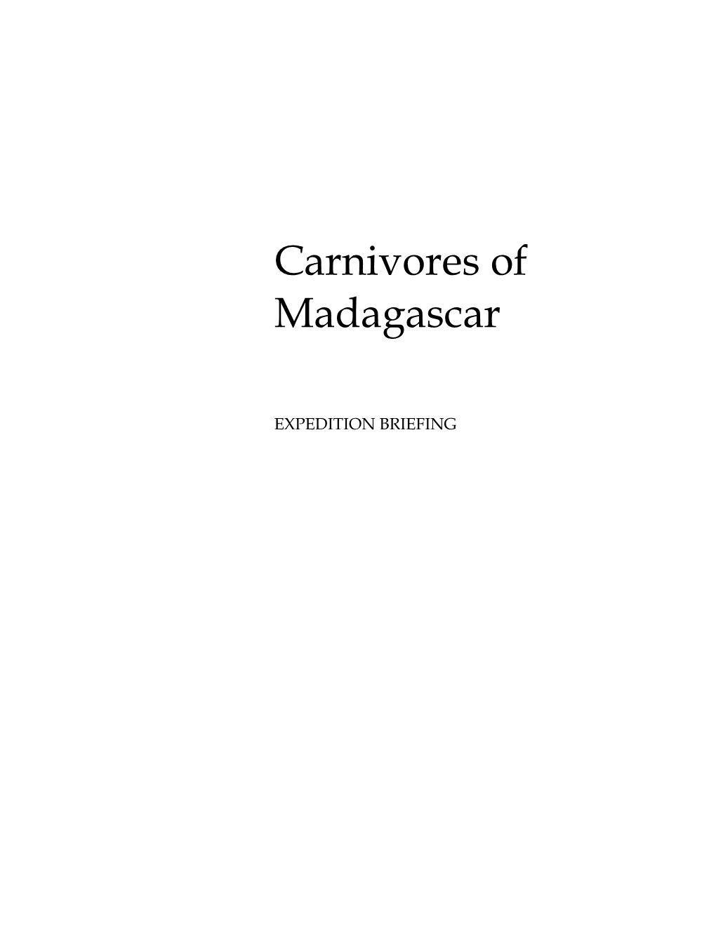 Carnivores of Madagascar