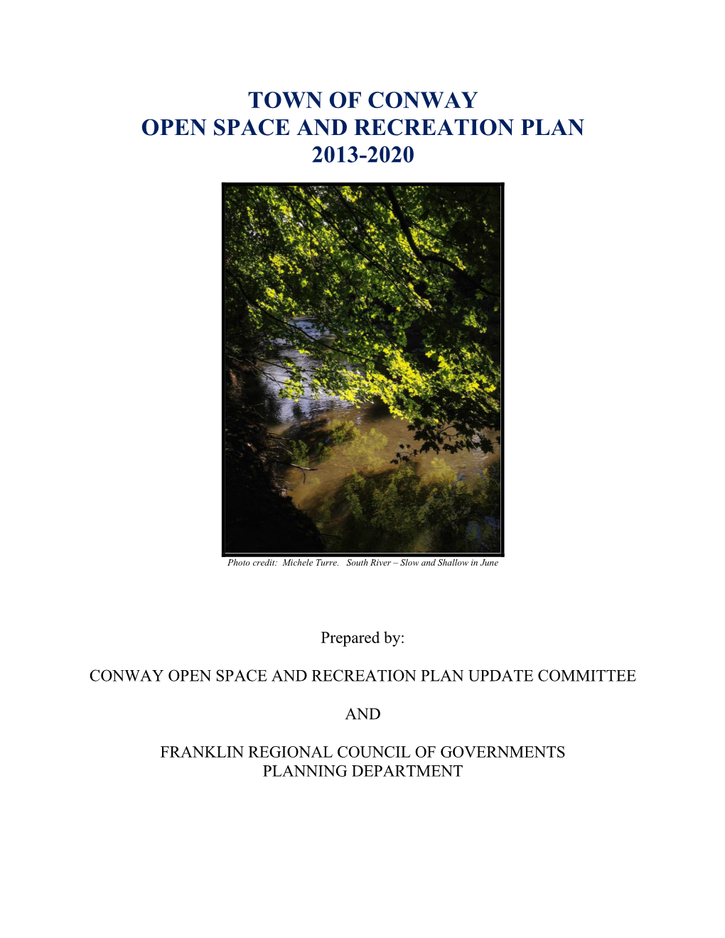 Open Space and Recreation Plan, 2013