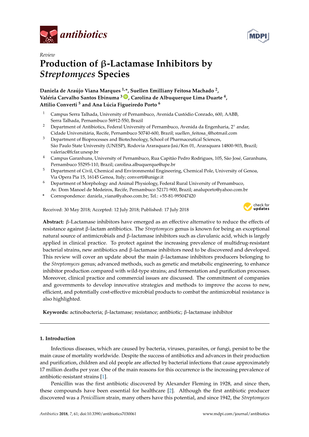 Lactamase Inhibitors by Streptomyces Species