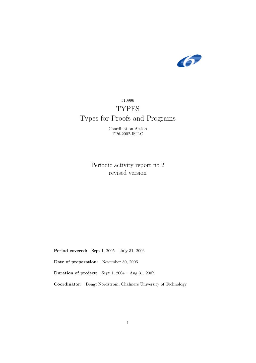 TYPES Types for Proofs and Programs
