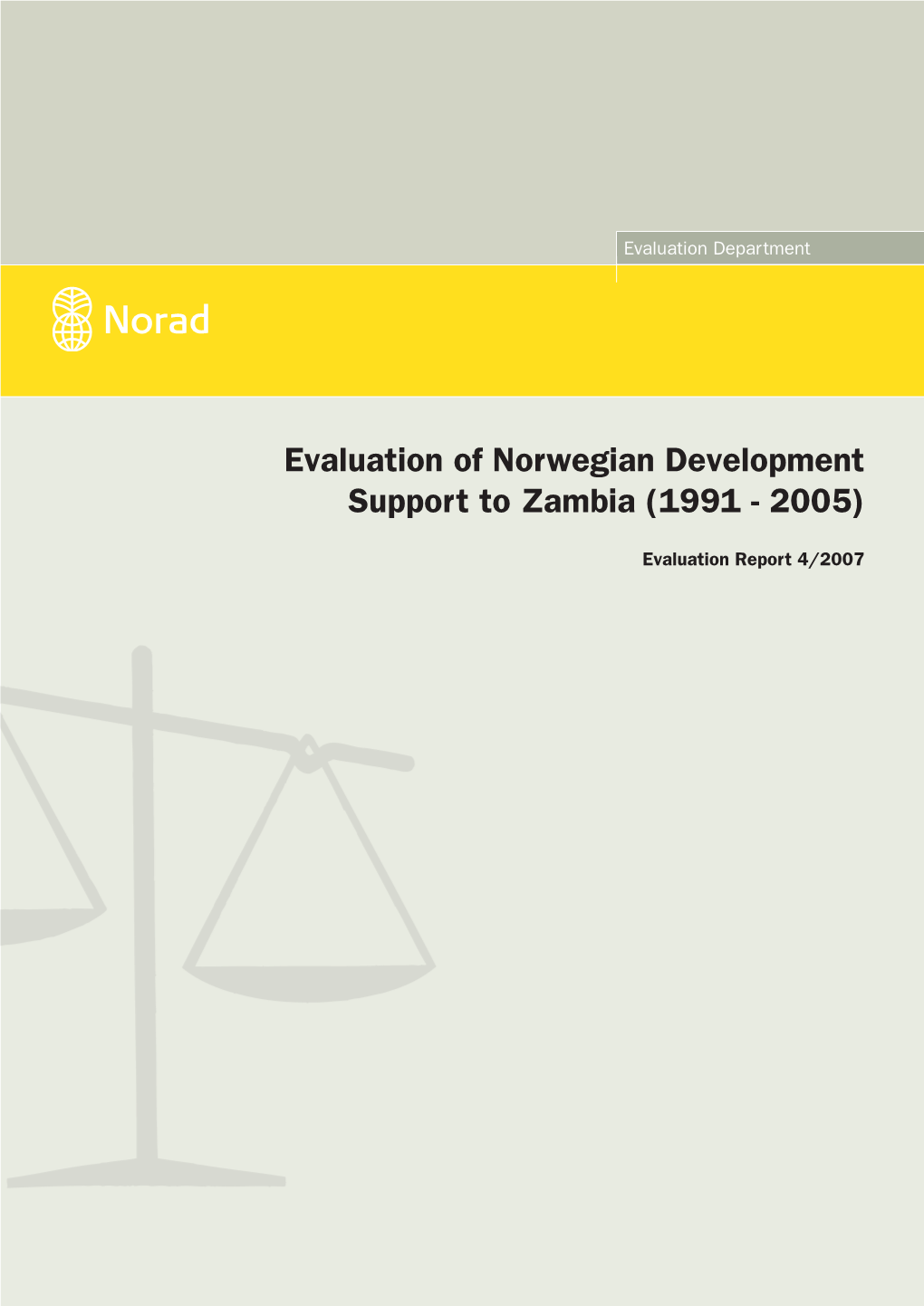 Evaluation of Norwegian Development Support to Zambia