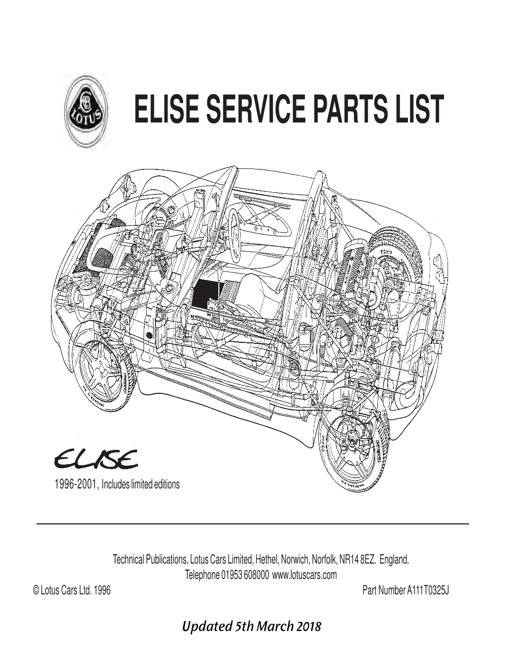 Elise Service Parts List