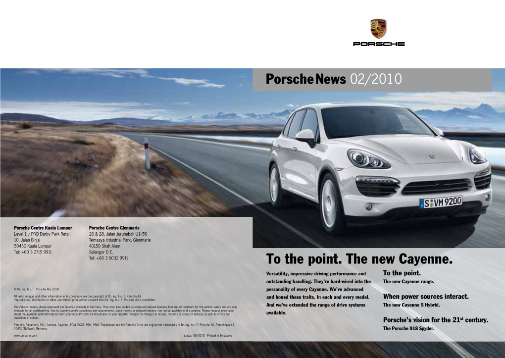 Porschenews 02/2010 to the Point. the New Cayenne